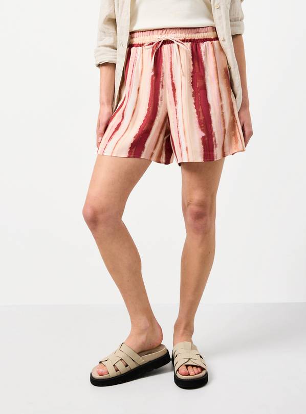 Pink Stripe Print Shorts 14